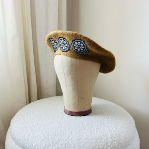 Vintage Upcycled Wool Beret Hat